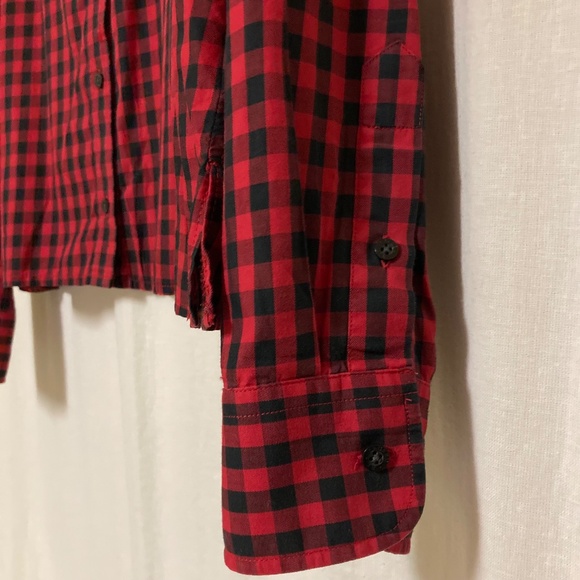Lauren Ralph Lauren Red Black Checkered Button Down Large Crest Logo Size Large - Picture 4 of 12